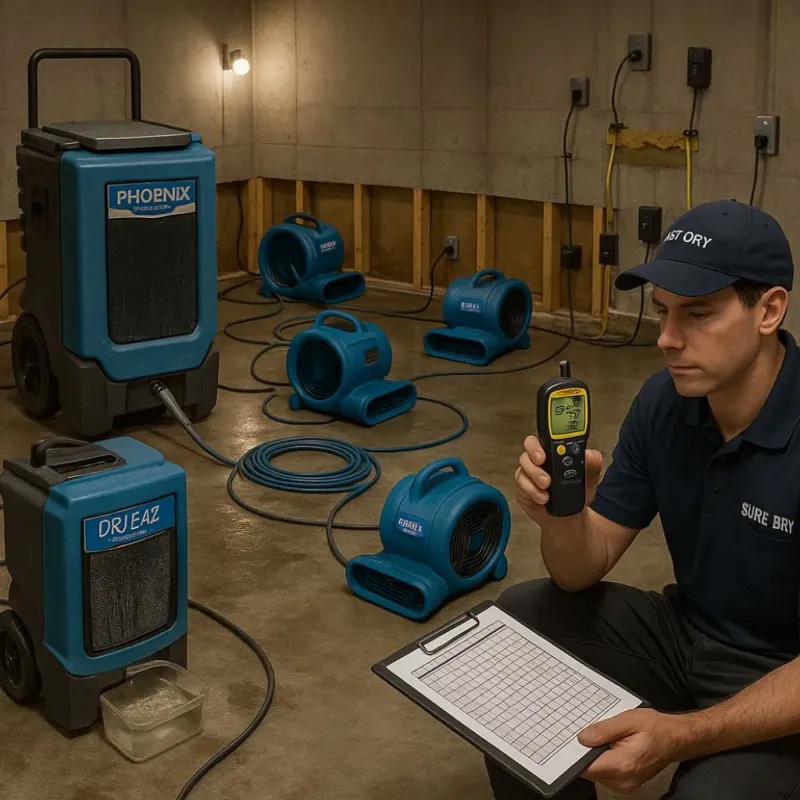 Structural Drying and Dehumidification process in Madera County, CA